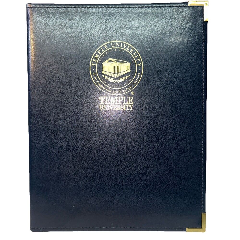 Temple University Portfolio Planner Organizer For Interviews Navy Blue/Gold